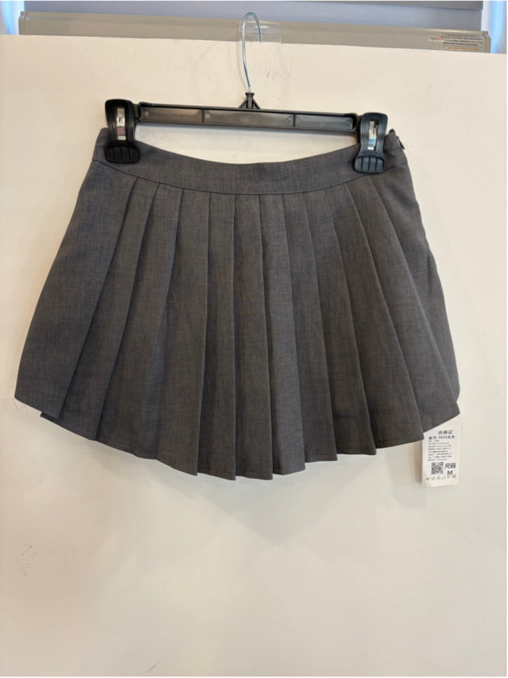 Women's Pleated Mini Skirt Grey Size M - #Gh